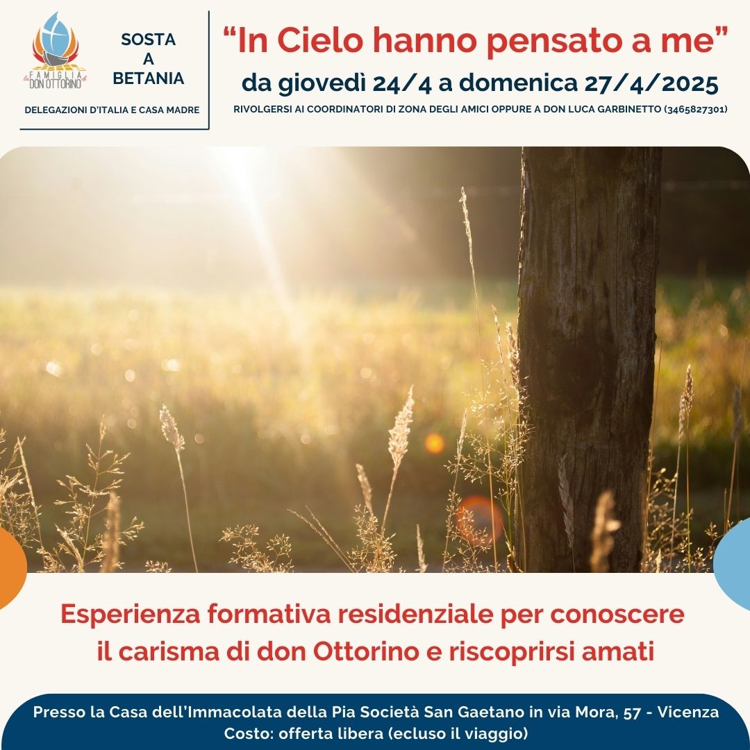 Sosta a Betania: "In Cielo hanno Pensato a me"