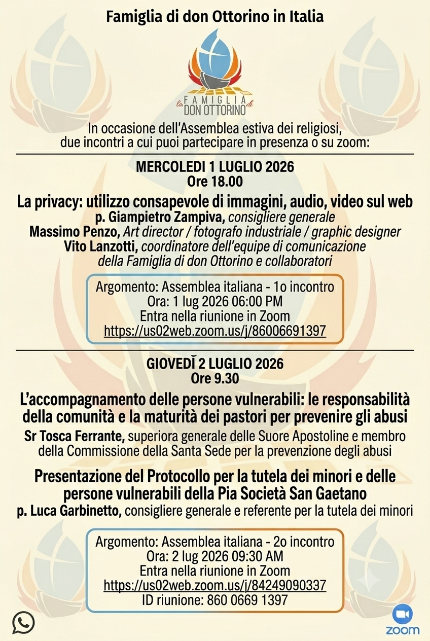 La privacy e la tutela dei minori nella Famiglia di don Ottorino